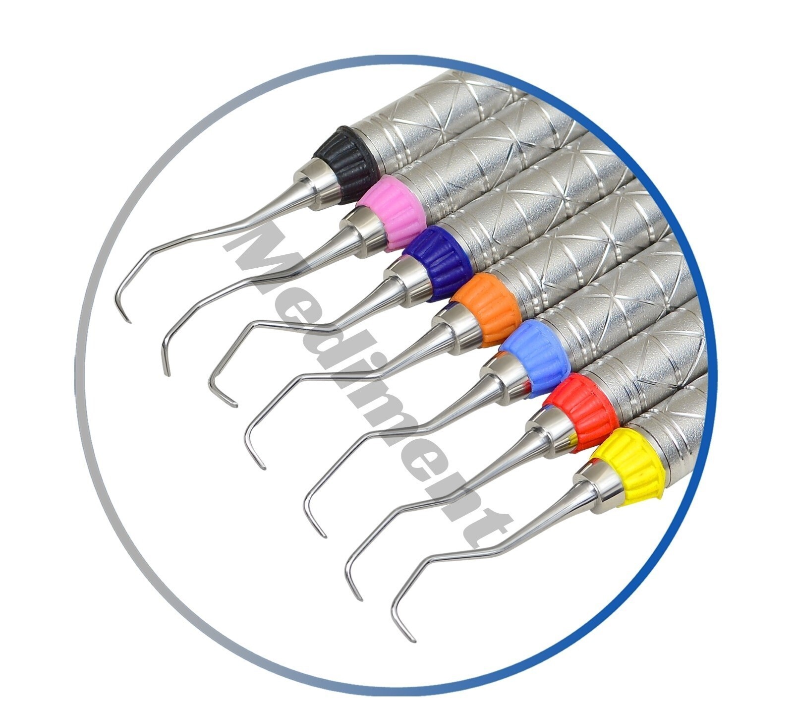 7 Pcs Dental Periodontal Gracey Curettes Surgical Hollow Handle Probe