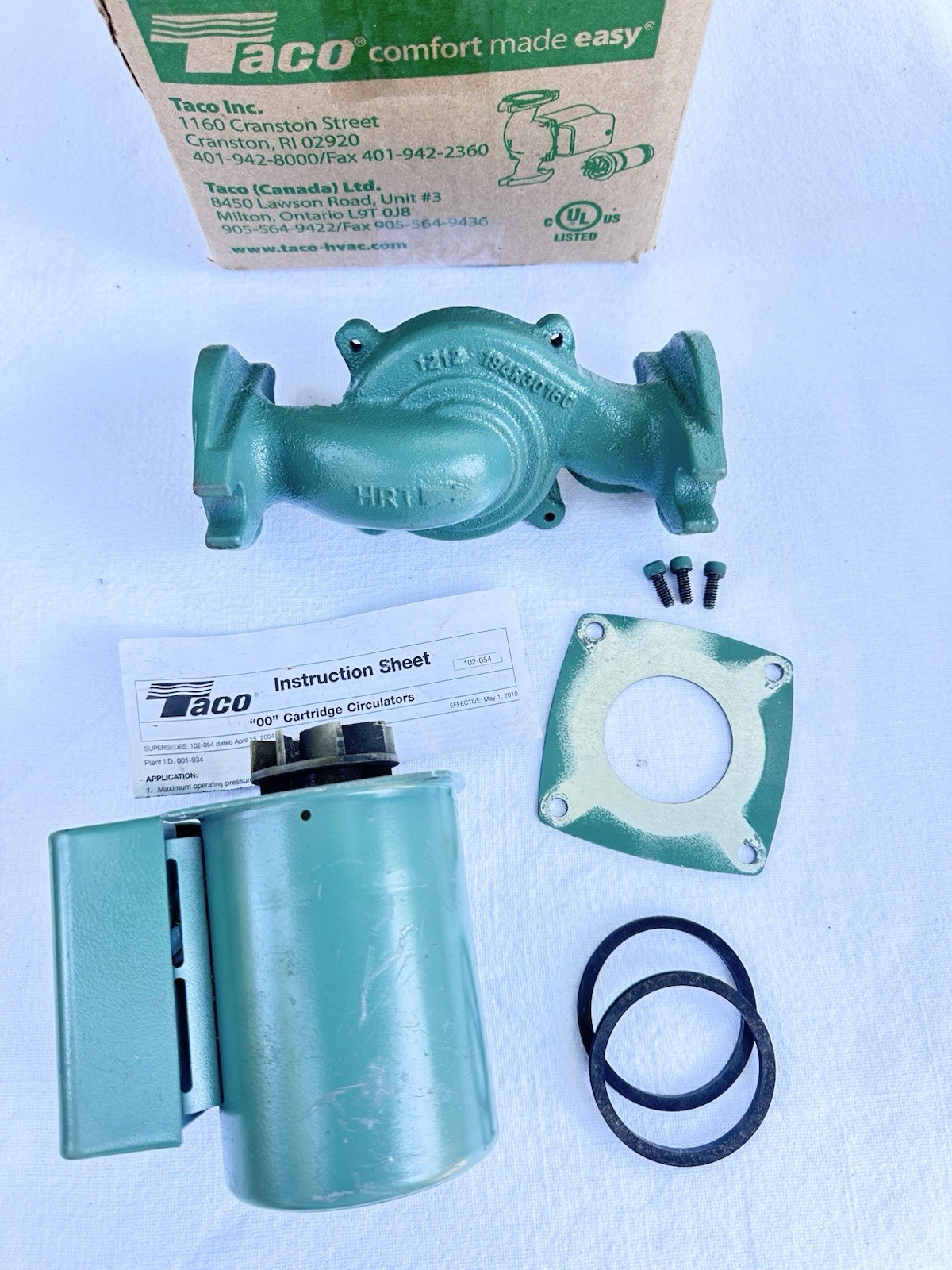 Taco 007-F5 Cast Iron Circulator, 1/25 HP Open Box Missing 1 Screw- See Photos