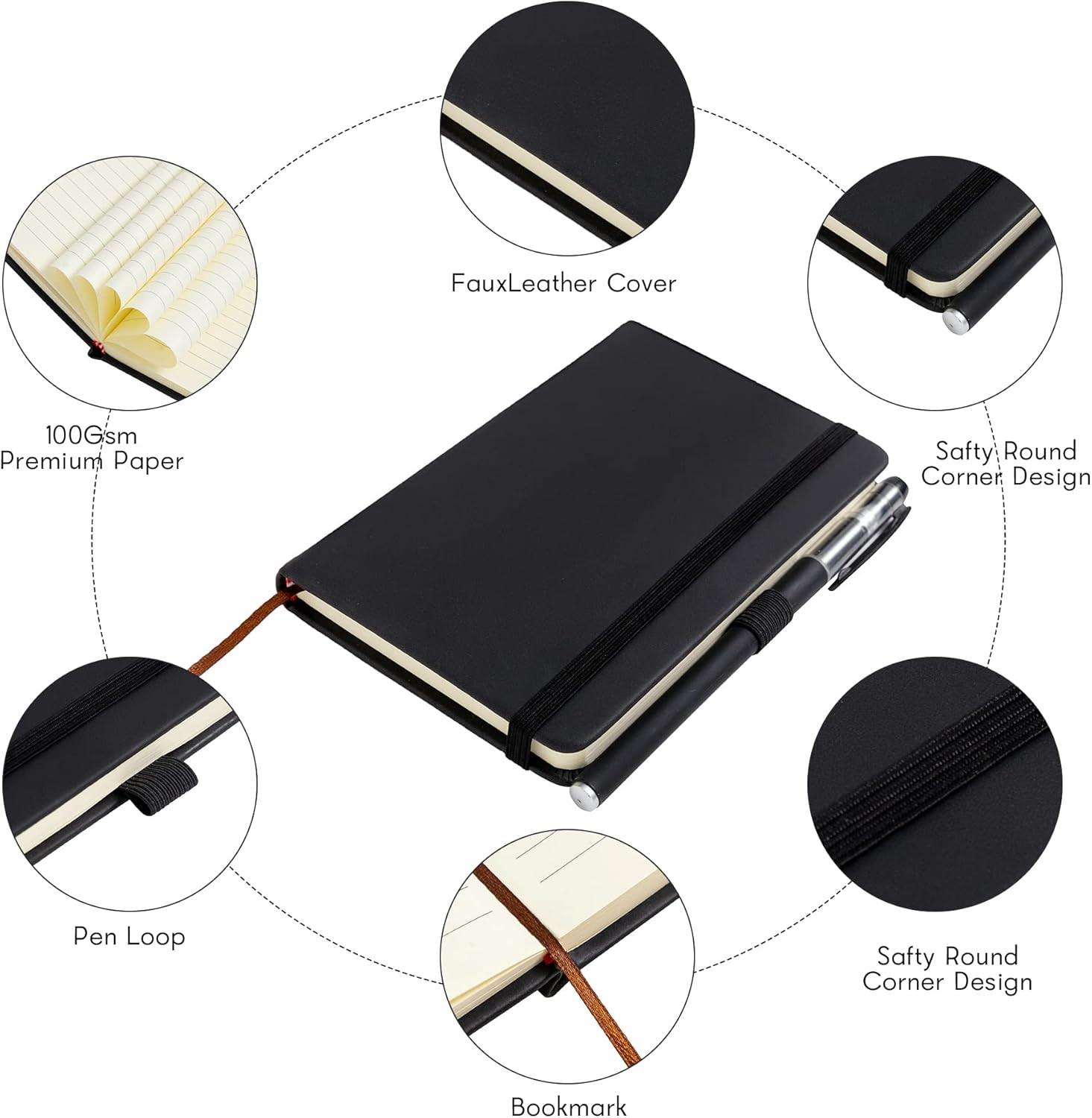 2Pack Pocket Notebook Small Notebook Journal Notebook 4 Inches X 5.7 Inches 200