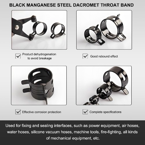 20PCS 1/4″ ID Spring Band Clamps, 6mm Manganese Steel Fuel Line Hose Clips for L
