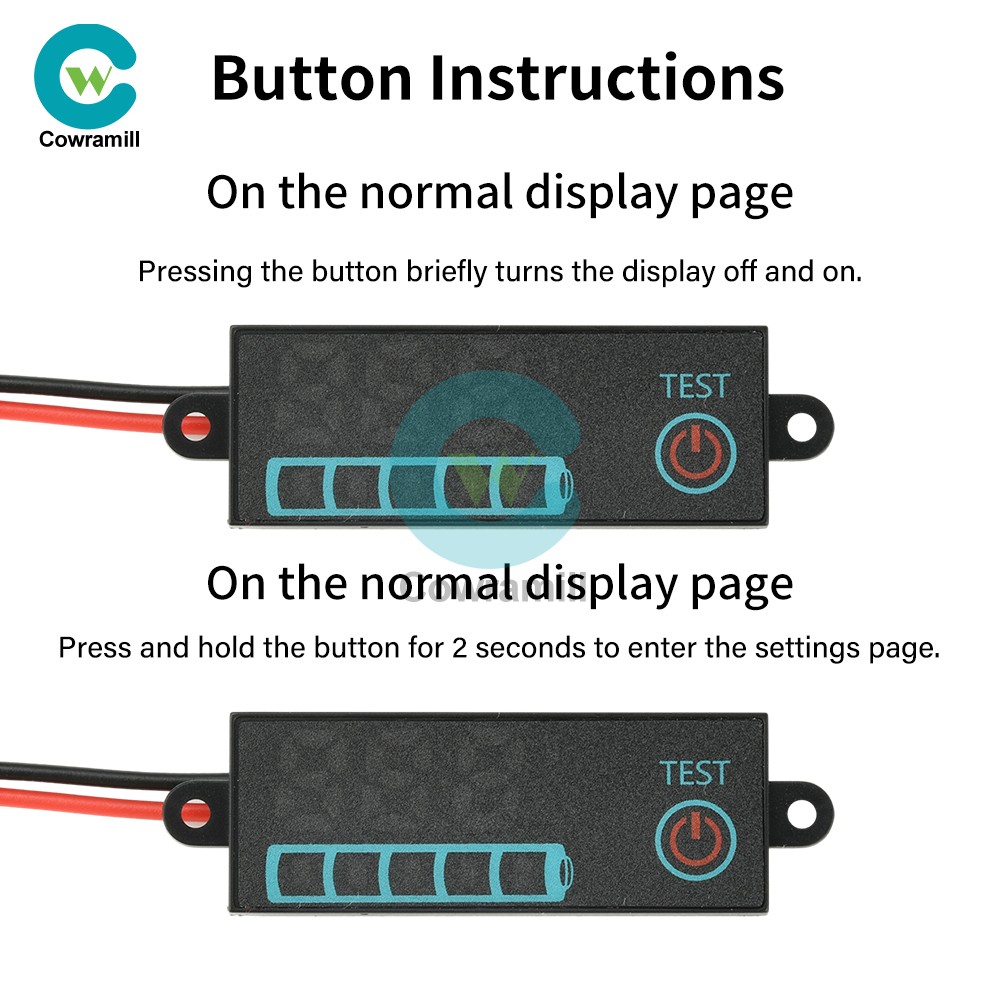 DC 7-55V LED Indicator Voltage Acid/Li-ion Universal Battery Charge Indicator