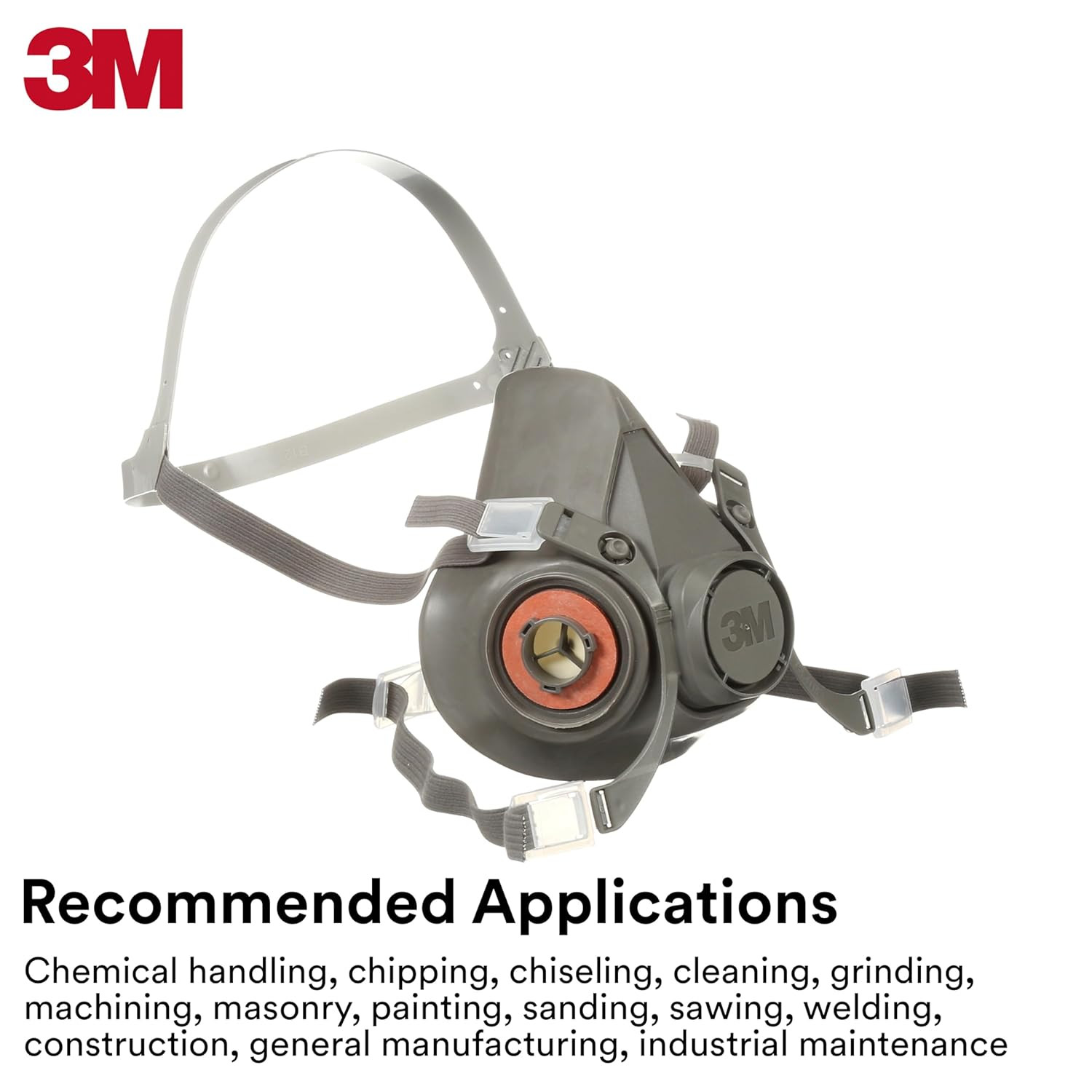 Half Facepiece Reusable Respirator 6300, NIOSH, Four-Point Harness, Comfortable