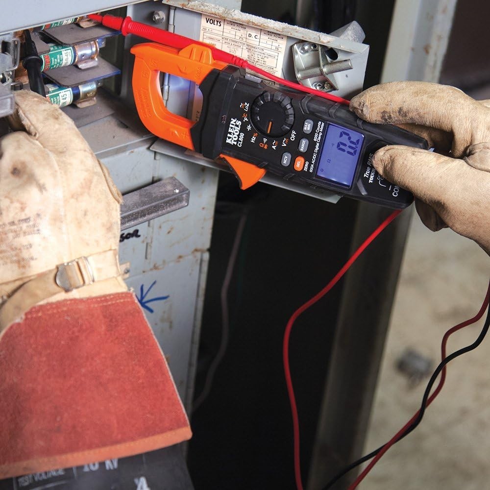 Klein Tools CL800 Digital Clamp Meter 600A AC/DC Auto Ranging TRMS