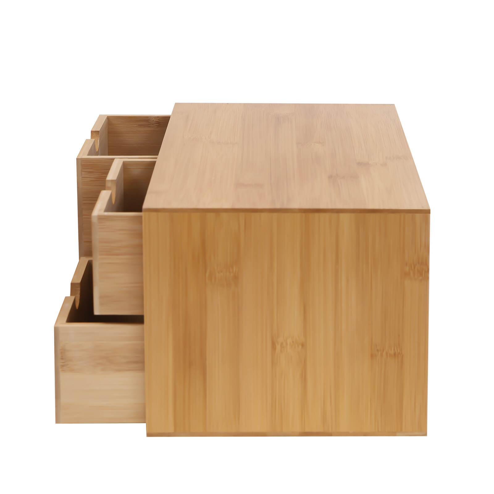 Bamboo Desk Organizer Drawer Tabletop Storage Organization Box Home