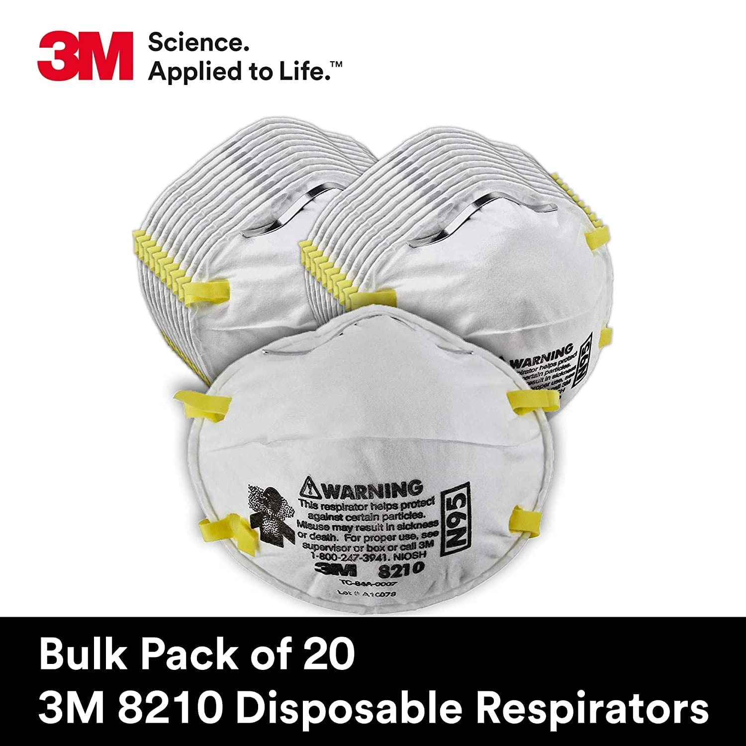 3M 8210 N95 Particulate Respirator Masks 3 Boxes 60 Total EXP 10/2025