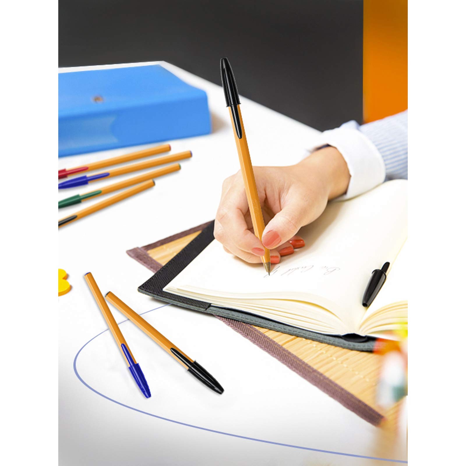 BIC Orange Fine, Ballpoint Pens, Writing Pens 20 Count (Pack of 1), Black
