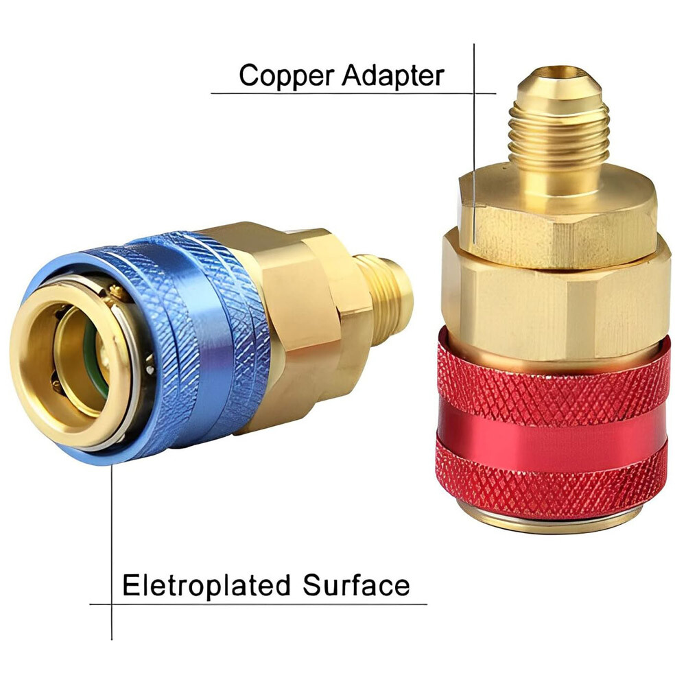 R134A A/C Quick Coupler Adapter Car High & Low Side HVAC SAE Male Flare Fitting