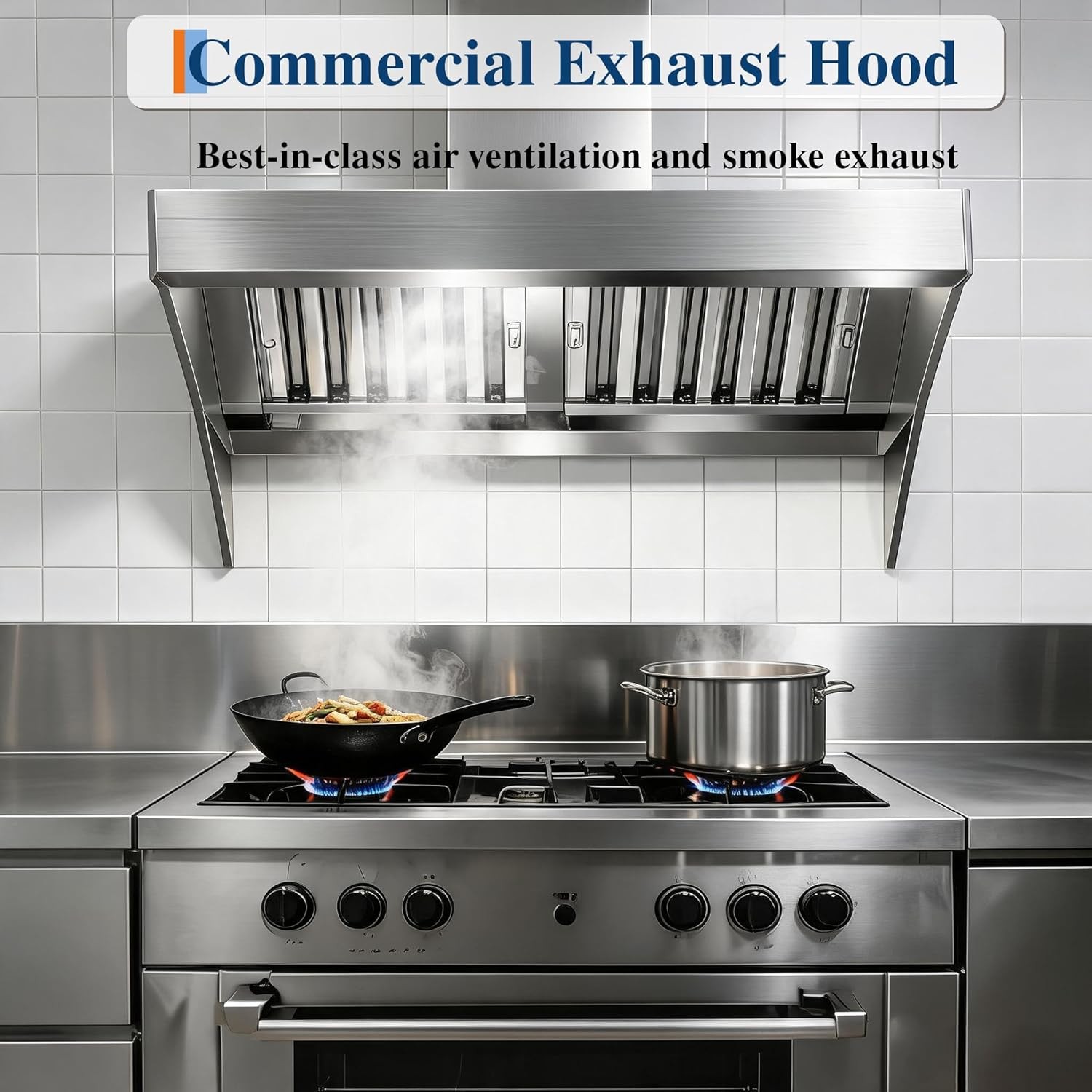 7FT Commercial Exhaust Hood Exhaust Food Truck Concession Trailer Hood