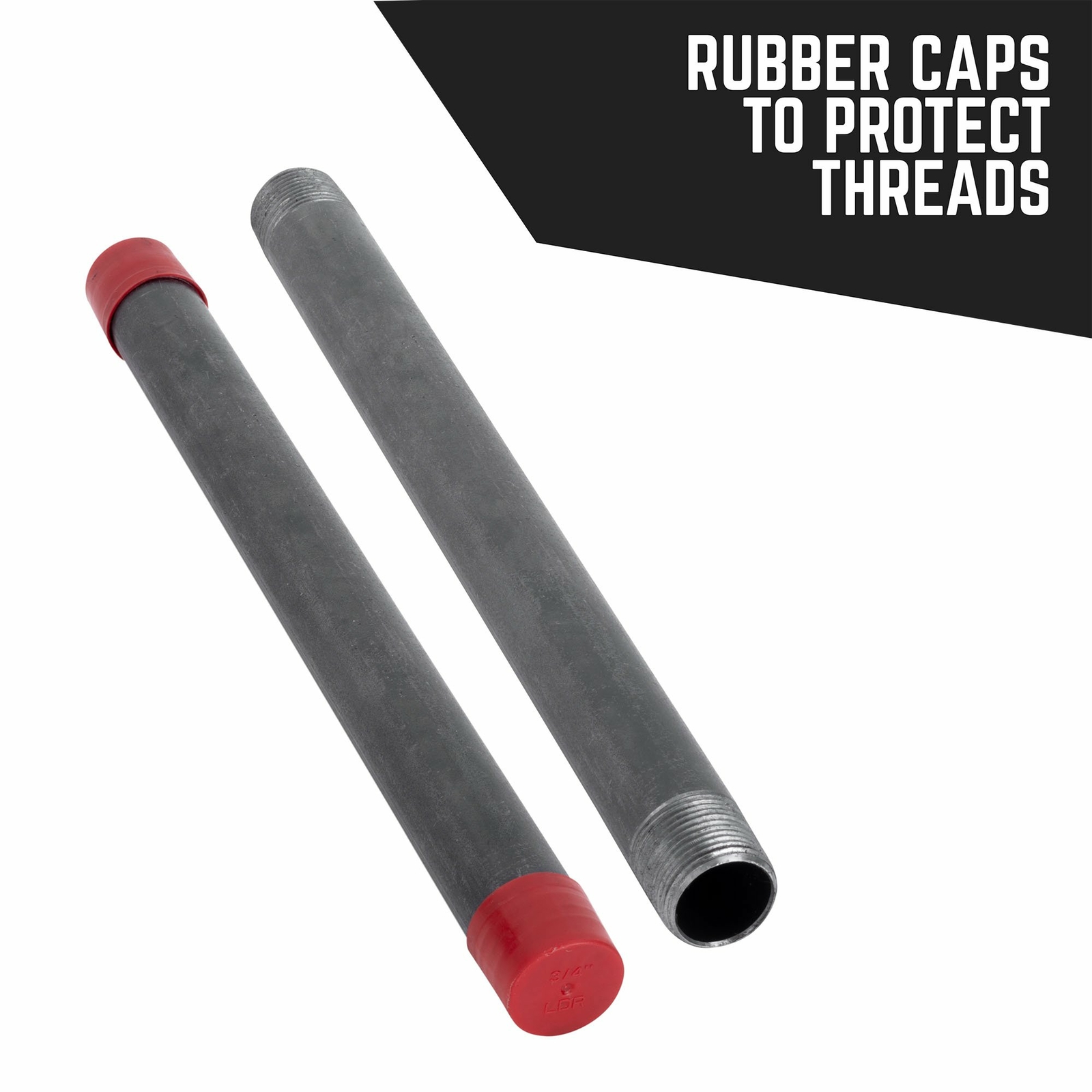 1 in. X 72 in. Black Pipe 4 Pack