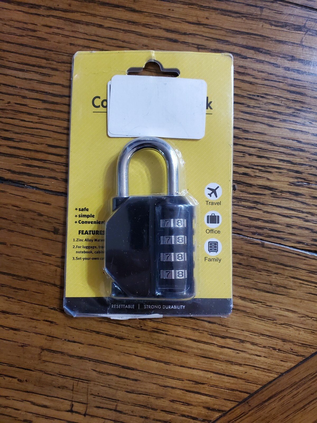 Disecu Combination Lock Fashion / Security, Blue, Red, Black, or Silver CH-17