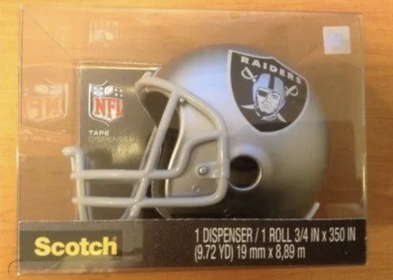 3M Scotch Tape Dispenser – Las Vegas Raiders Football Helmet W/ Tape! NEW