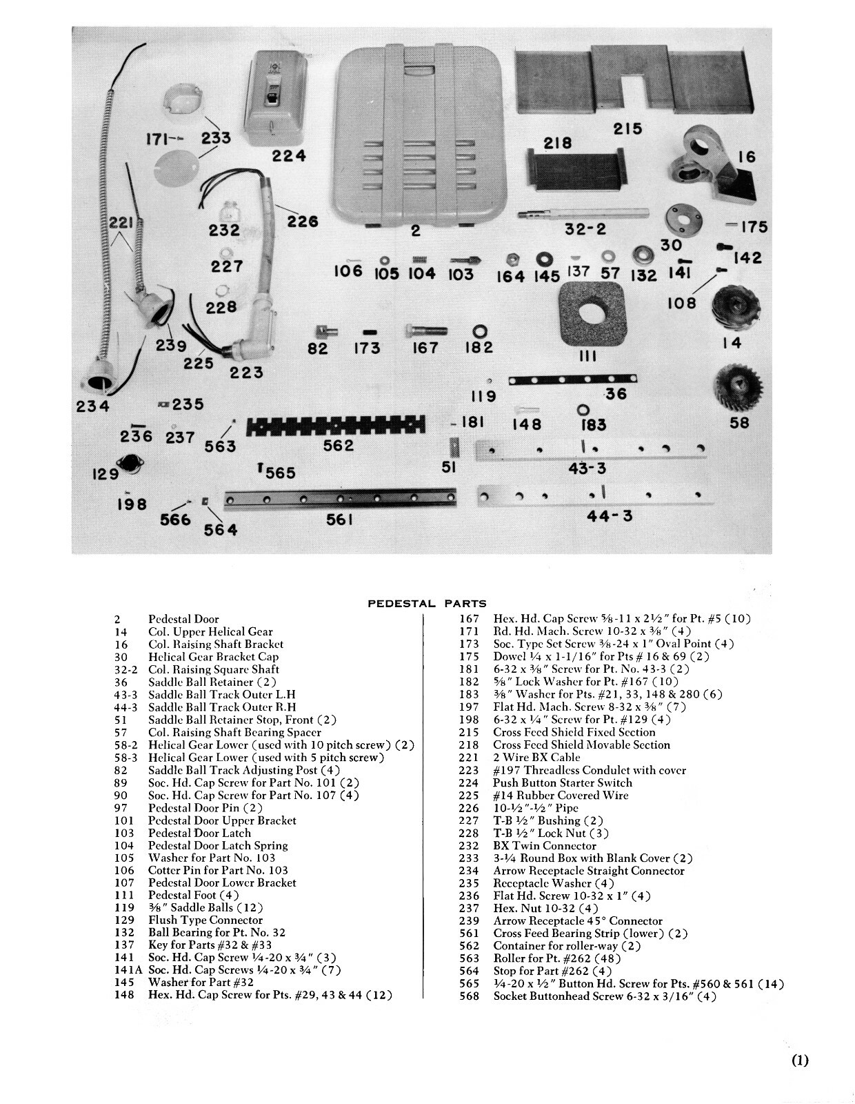 Taft-Peirce #1 Precision Surface Grinder Parts List Manual #1677