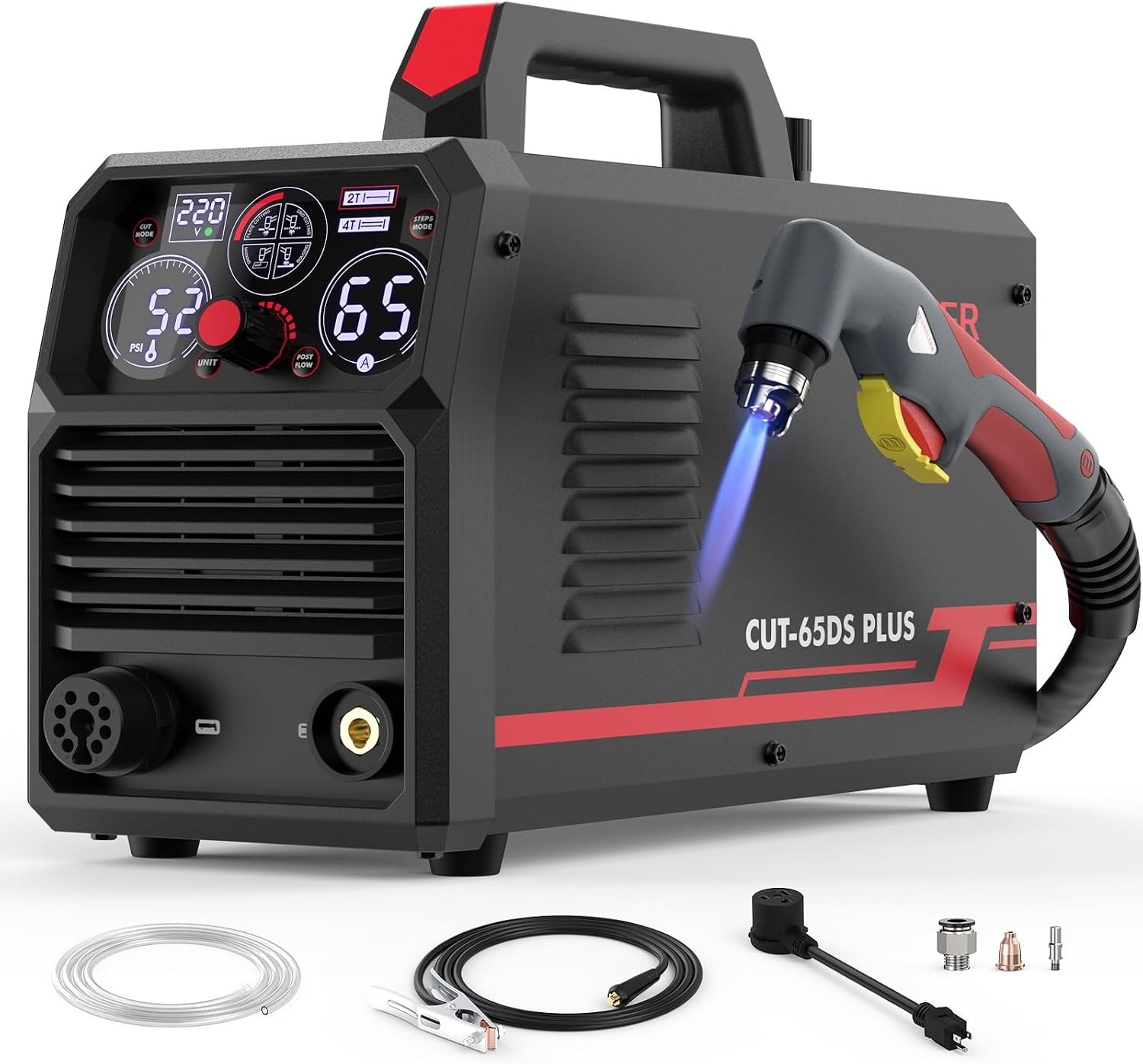 YESWELDER CUT-65DS PLUS Plasma Cutter, 4-in-1 Non-HF Pilot Arc, 110/220V