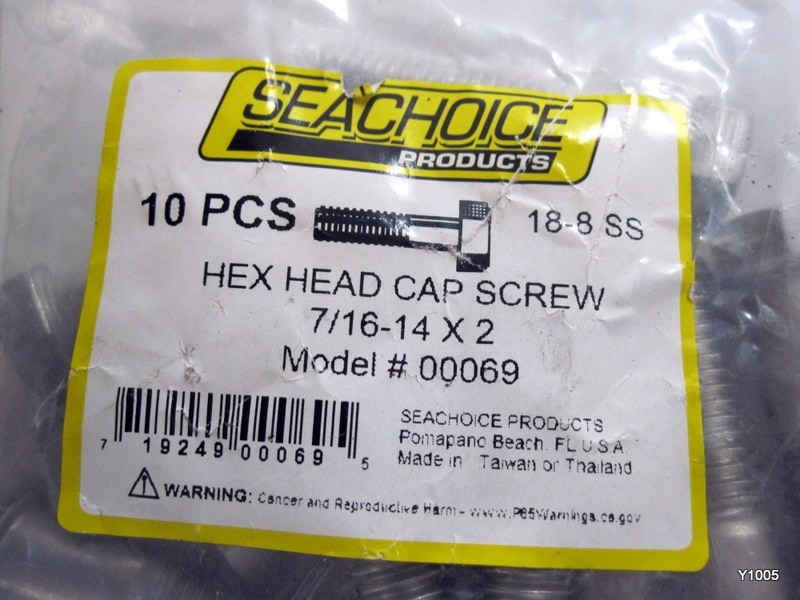 Seachoice 7/16-14 x 2 Hex Cap Screw SS 10/Bg Sc0122 00069
