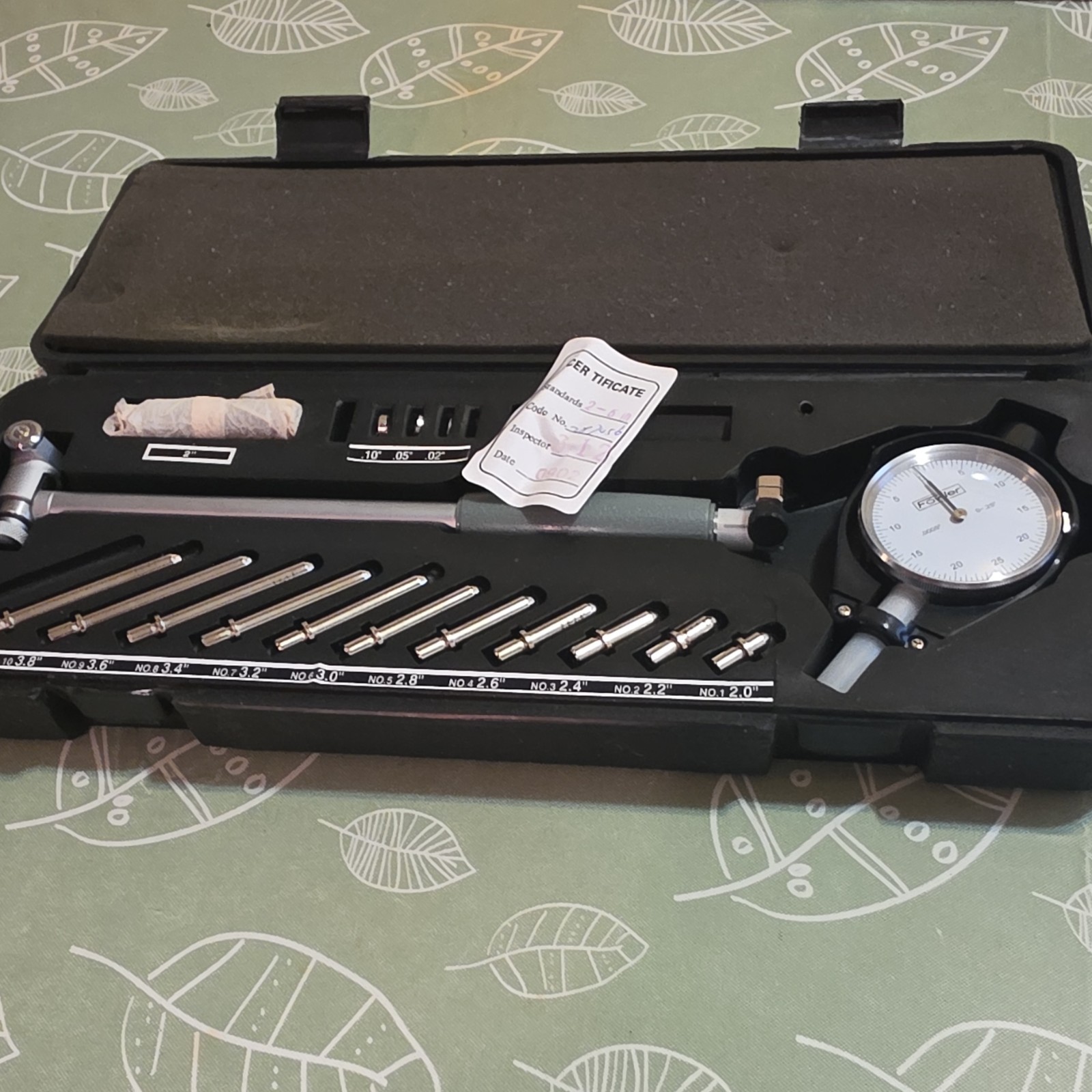 Fowler 52-646-300-0 Dial Bore Gage Set, 2-6″ Range, .0005″ Graduation Excellent!