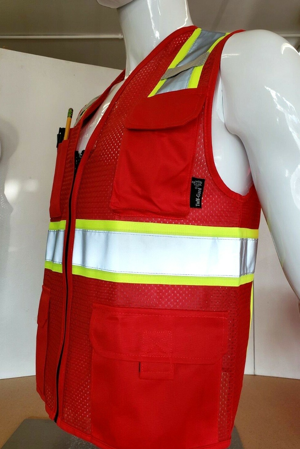 Two ToneHi Vis Reflective Red Safety Vest for Traffic, Security, Volunteer Work