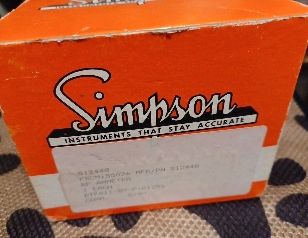 Simpson Antenna Impedance Panel Meter New Old Stock in Original Box
