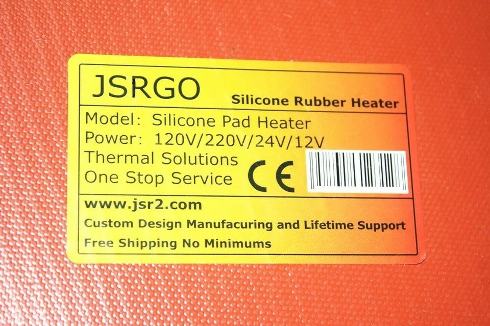 Kapton Heater 8″ X 8″ 200 X 200mm 12V 120W w/PSA Factory Direct Sale CE JSRGO