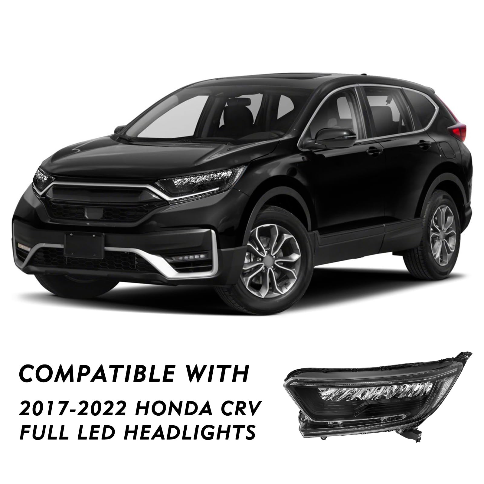 LED Headlight Assembly for 2017-2022 Honda CRV Black Clear