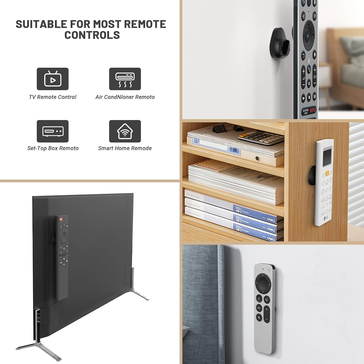 6 Pack Magnetic Remote Control Holder Wall Mount,Convenient and Stylish TV Re…