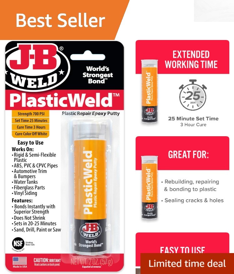 PlasticWeld Epoxy Putty – Heat Resistant Adhesive for Automotive & Marine Uses