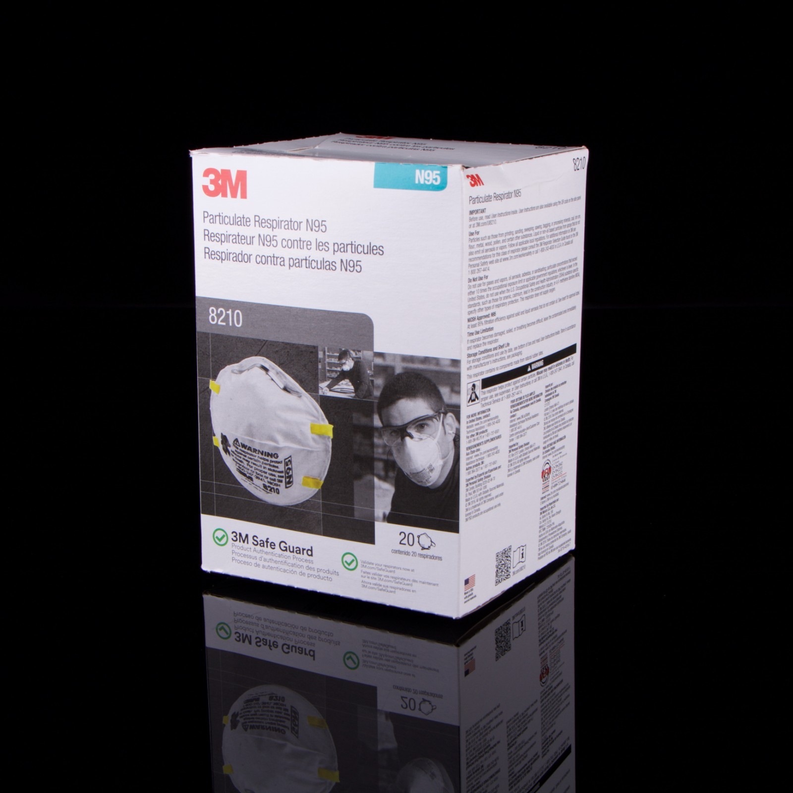 3M 8210 N95 Disposable Particulate Respirator Masks – Box of 20 –