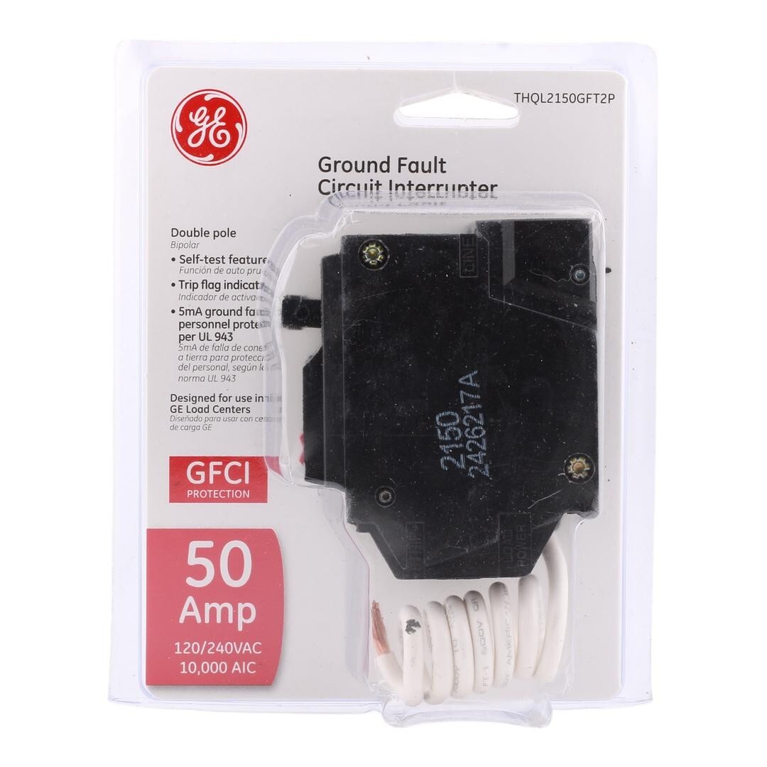NEW GE THQL2150GFT2 Ground Fault Circuit Interrupter 50A 120/240 VAC