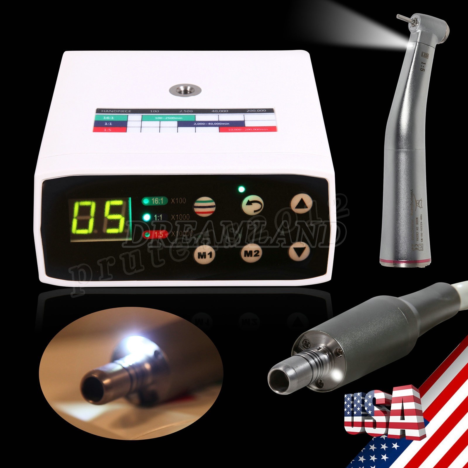 CICADA NSK TYPE Dental Brushless Electric Motor + 1:1 1:5 Handpiece Contra Angle