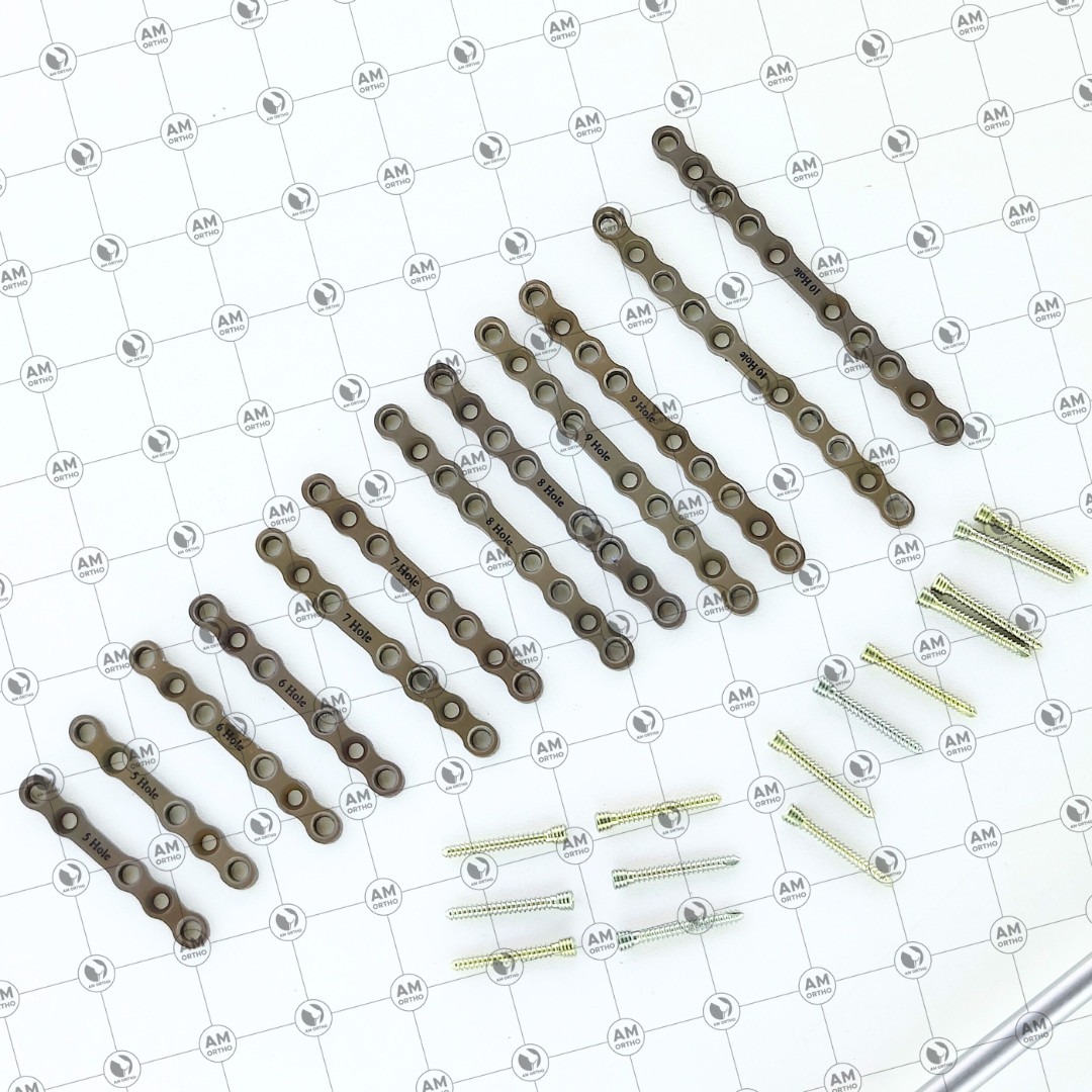 2.0mm Ṽeterinary Straight Plates 5-10 Holes with Locking Screws 83 Pcs Set Ti
