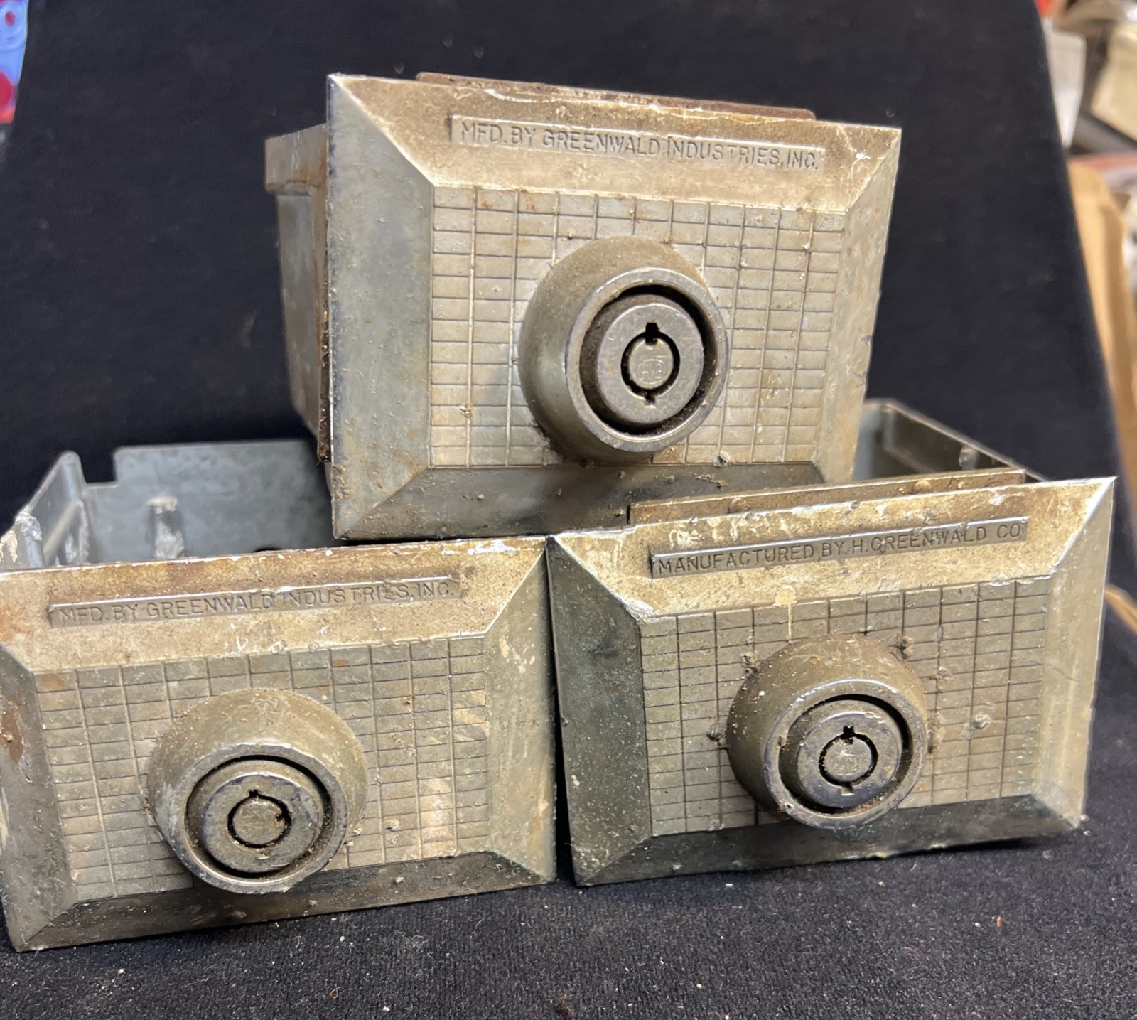 3 Greenwald Coin Op Boxes Vintage With Pattern No Key Barn Find