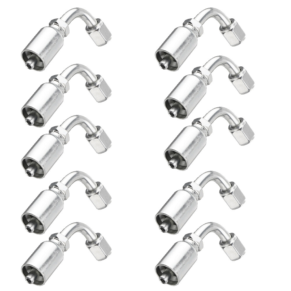 NEW 10 PCS 13943 4-4 PK STYLE HYDRAULIC HOSE FITTINGS 1/4″ FJIC 90 Degree