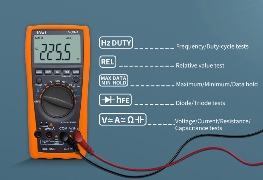 FlUKE 106 F106 Palm-sized Multimeter AC/DC/Diode/R/C auto/manual
