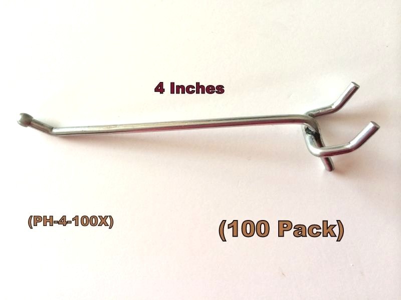 (200 PACK) 4 Inch All Metal Peg Hooks 1/8 to 1/4″ Pegboard, Slatwall, Garage kit