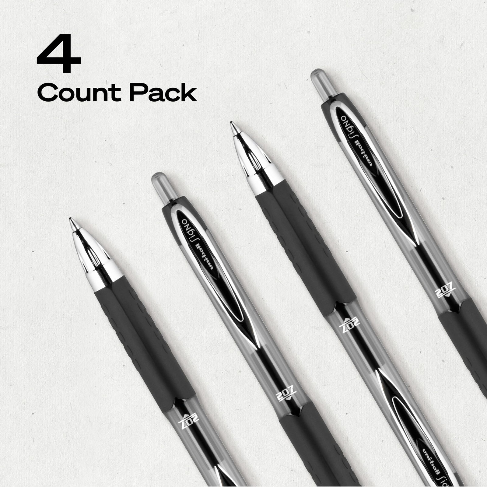 uni-ball® 207™ Retractable Fraud Prevention Gel Pens, Medium Point, 0.7 mm, B…