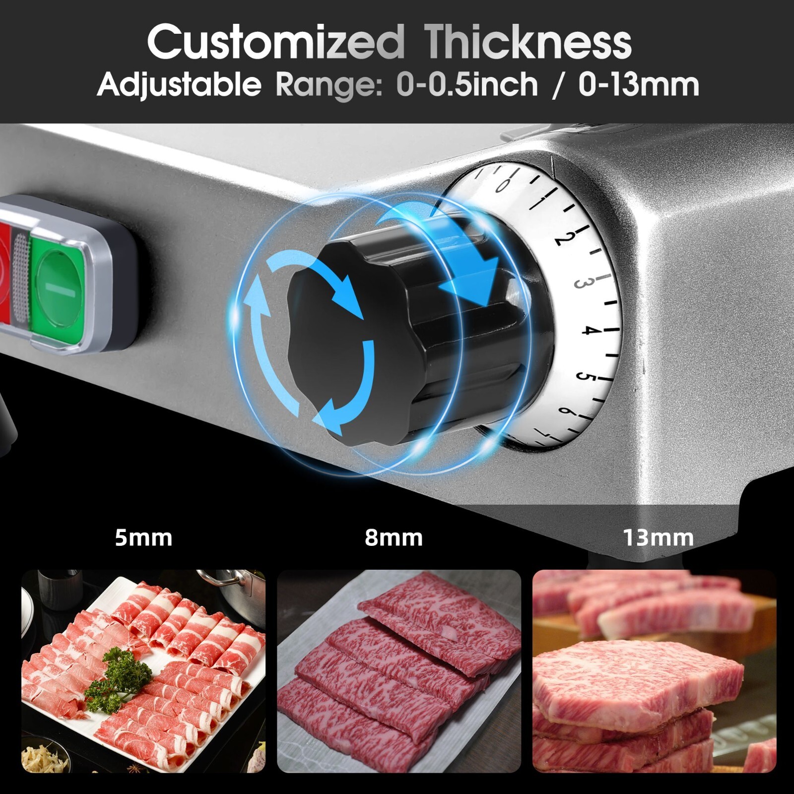 10inch Commercial Meat Slicer 240W Electric Frozen Meat Cheese Food Slicer New