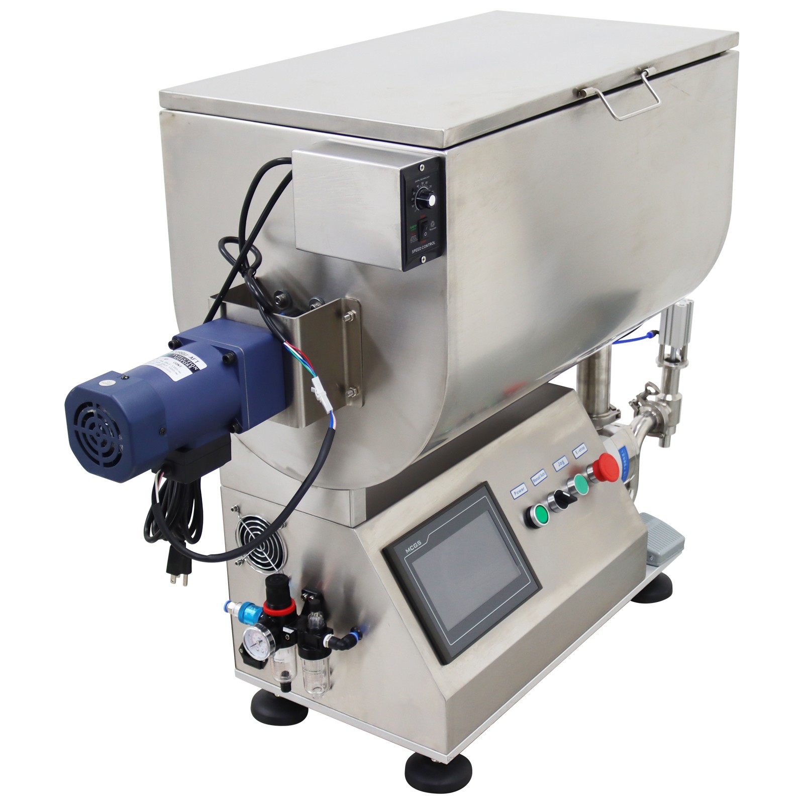 10-50000ml Rotary Pump Filling Machine Liquid Paste Filler 80L Mixing Hopper110V