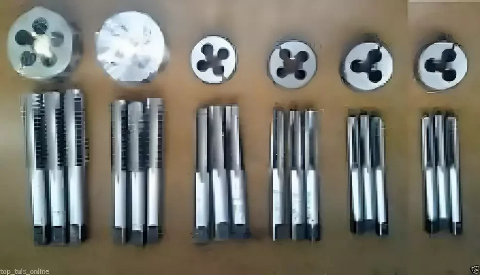 BSW LEFT HAND THREAD TAP AND DIE SET 3/16,1/4,5/16,3/8,7/16,1/2 ENGLISH THREAD N