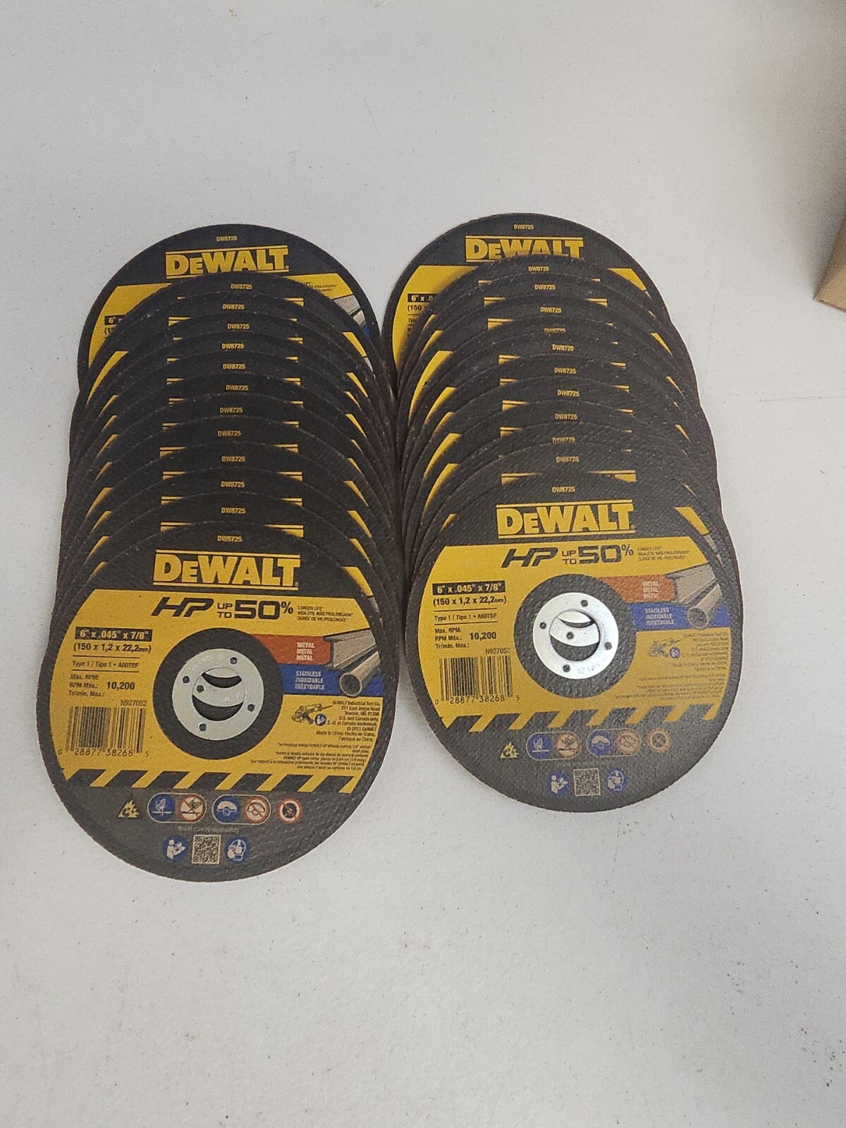 DEWALT DW 8725 6″ THIN HP METAL CUTTING WHEEL 100 Pack