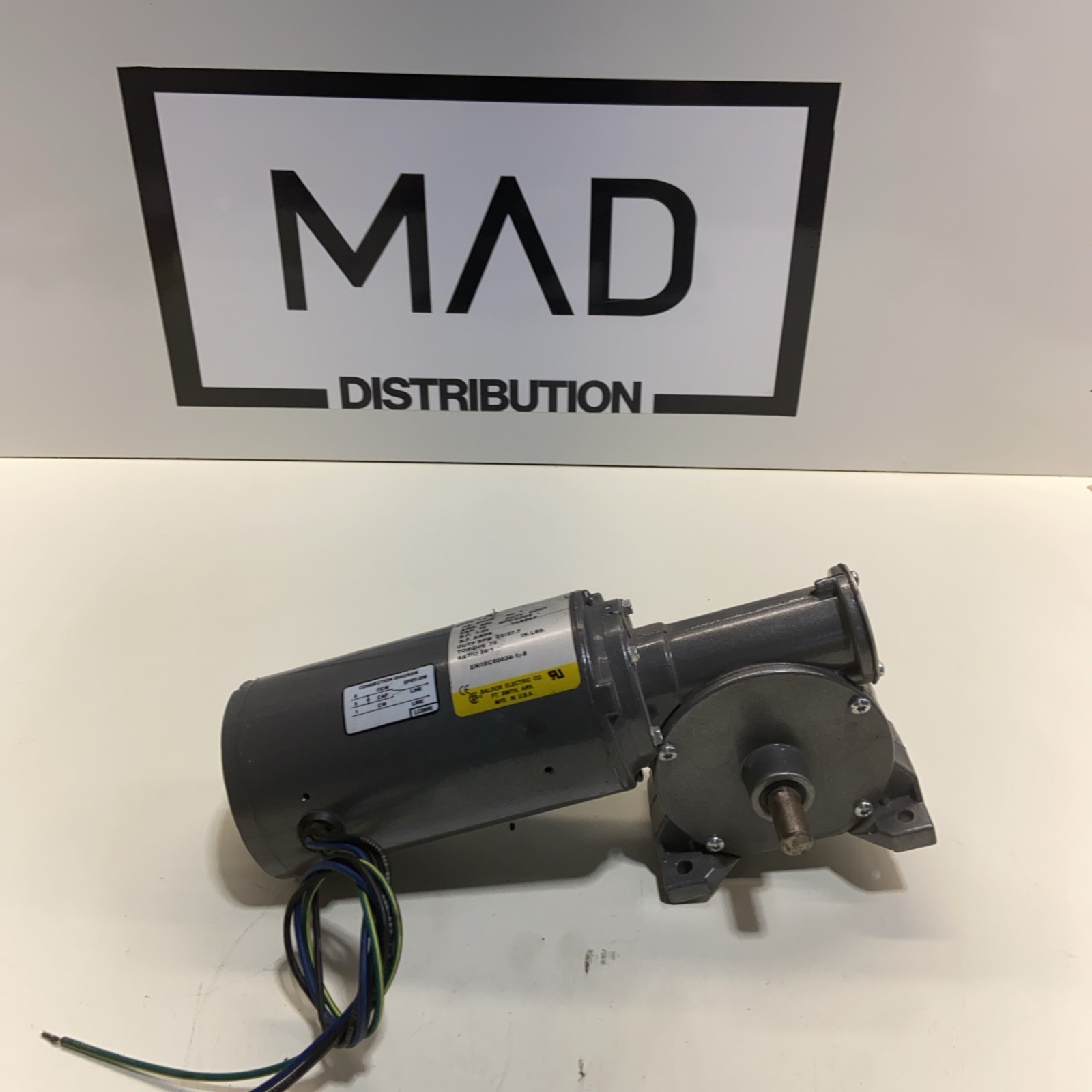 BALDOR GC24322 GEAR MOTOR, .08HP, 115 VOLTS, 1.0 AMPS, 50/60Hz