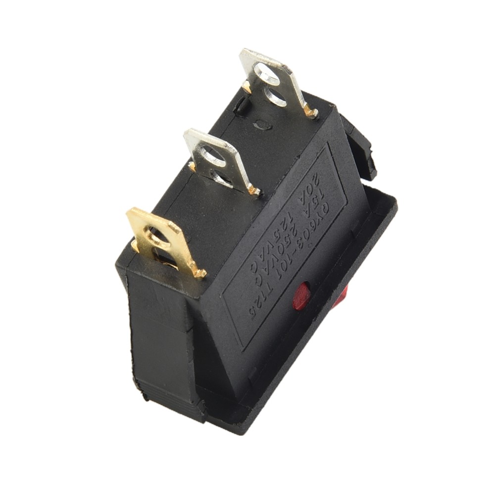 Red Skinny Rectangle Rocker Switch Thin 3-Pin LED Light 110V AC ON/OFF 15A 250V