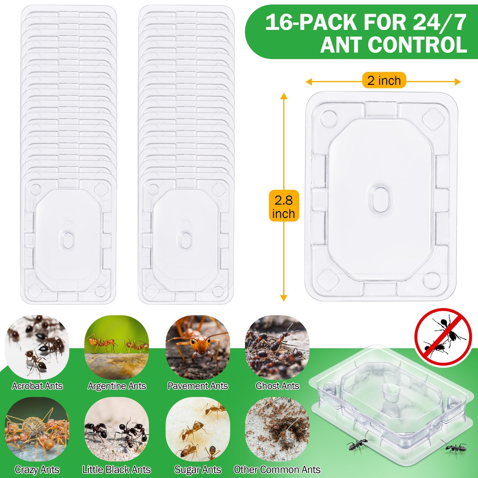 32 Pcs Ant Bait Stations Reusable Bait NOT Included, Multi Surface Ant Killer…