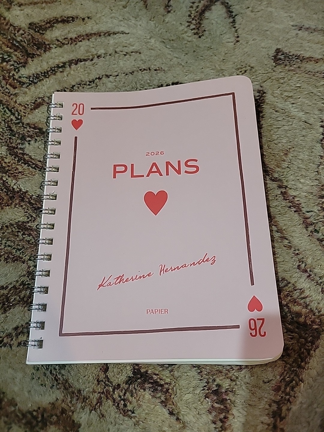 Papier Planner Hearts Card Hardcover 2026 Daily Planner NEW *READ*
