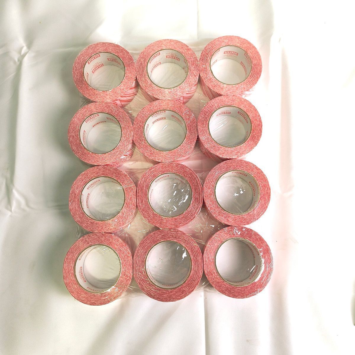 ULINE S-9926 Tamper Evident Security Tape Red/White 12 Rolls 2 Inch 100 Yd