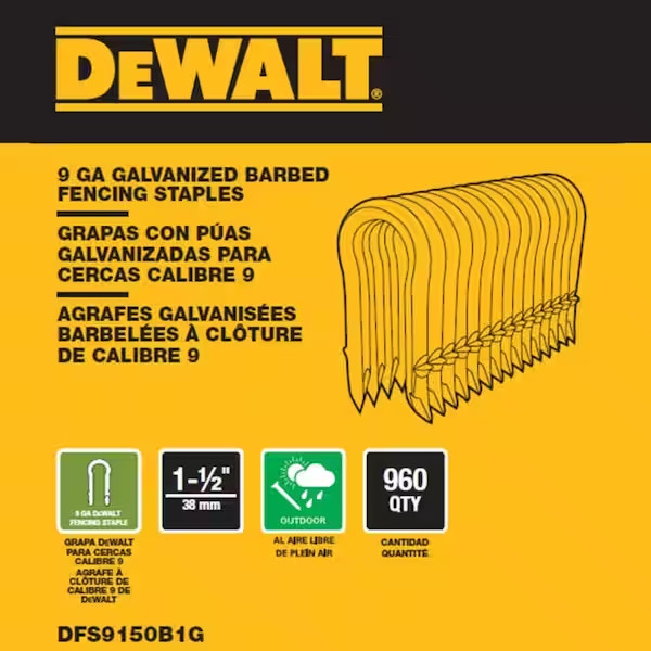 1.5 in x 9 Gauge Galvanized Barbed Fencing Staples 960 Pack Heavy Duty