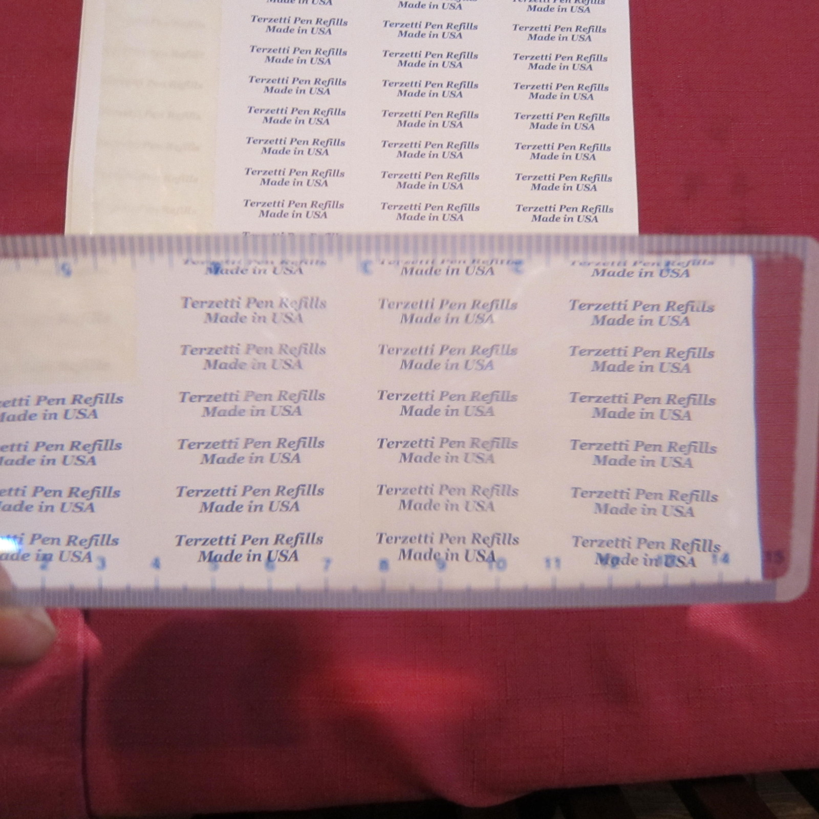 Lot of 4 Large Bookmark Magnifier-2x- inch and mm ruler 7″ long-Pink ribbon