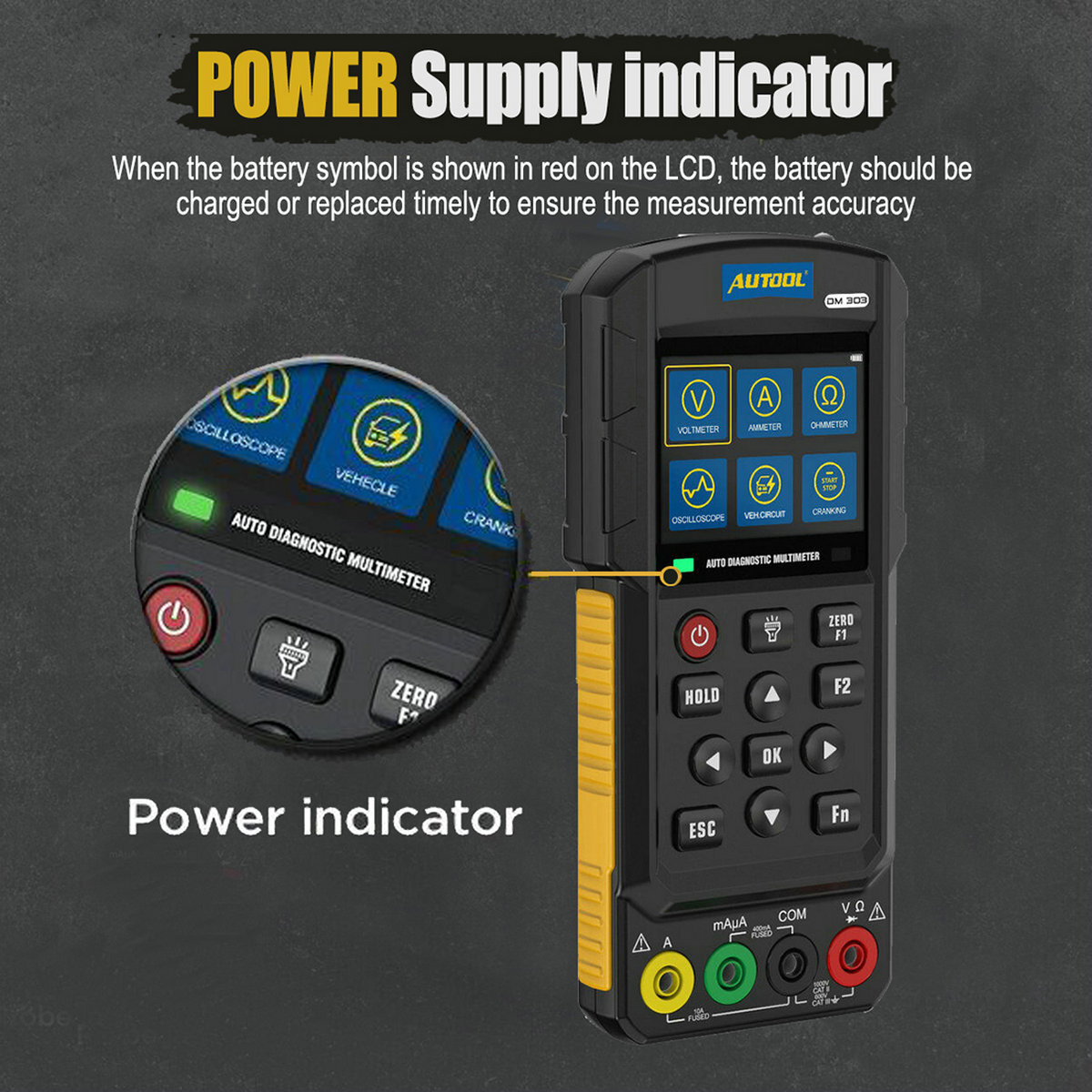 Automotive Diagnostic Multimeter Oscilloscope AC/DC Voltage Amp Ohm K/CAN Tester