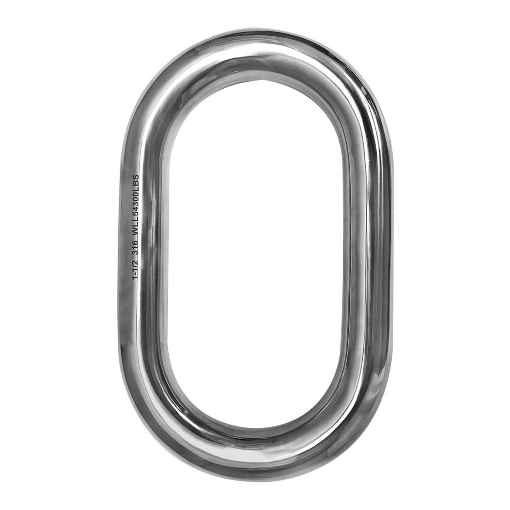 1-1/2 Inch Marine Master Link Welded SS316 Working Load Limit 54,300 Pounds
