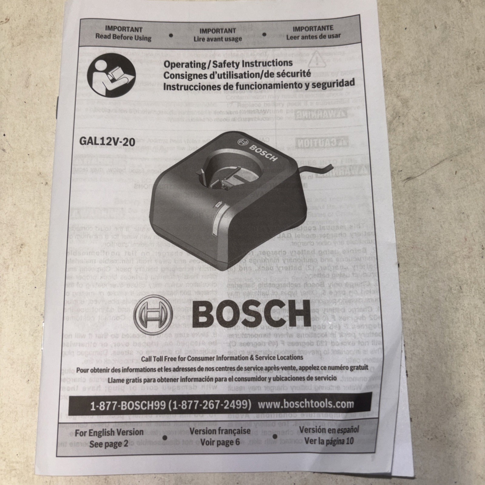 BOSCH Original GAL12V-20 Max Lithium-Ion Battery Charger. C 0001