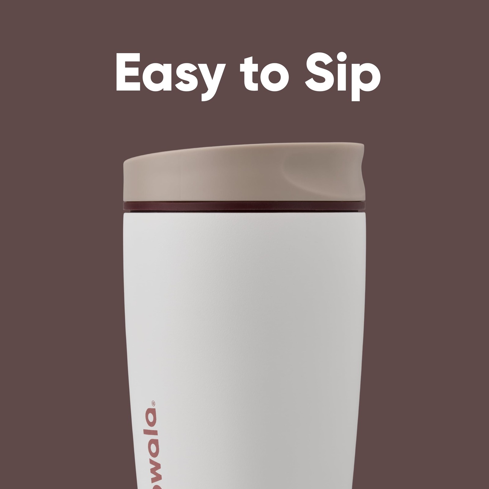 Owala SmoothSip Slider Insulated Stainless Steel 12 Ounces, Vanilla Bean