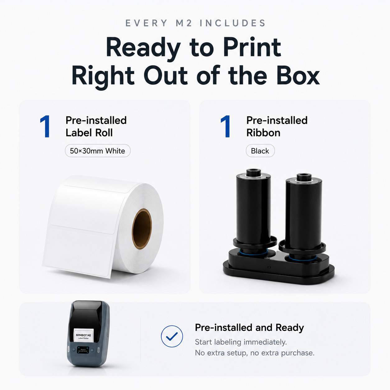 NIIMBOT M2 Label Printer Kit for Lab Vials Cryogenic Labeling No Smudge Bundle